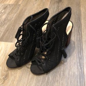 Jessica Simpson Lace Up Black Sandals/heels